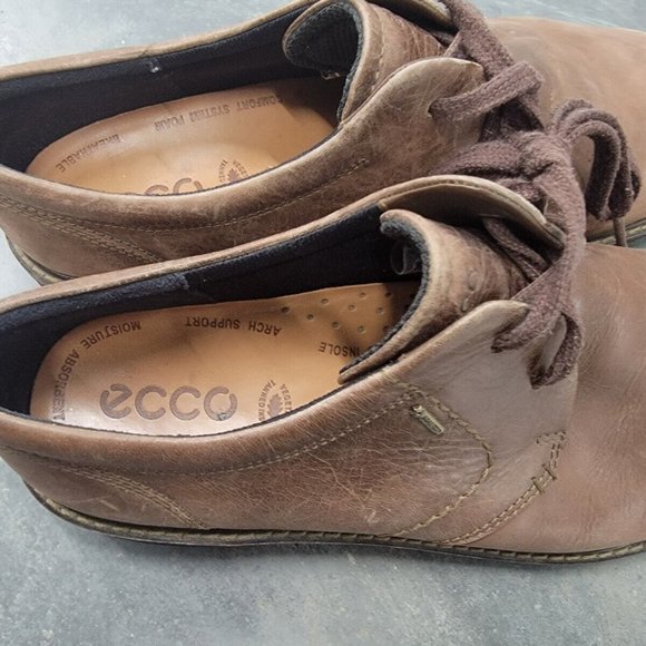 Ecco Shock Point Men\'s Lace Up Brown Leather Comfort Oxford Shoes Size EU 47 main image 6